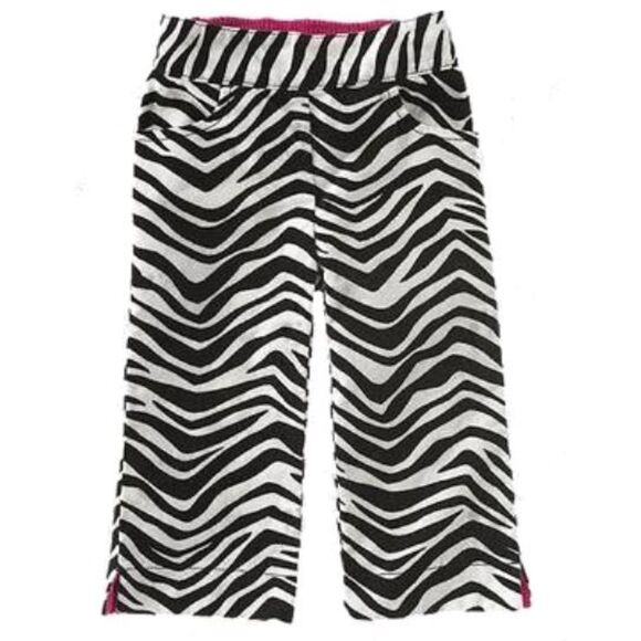 Gymboree black white zebra animal print velveteen cord pull on pants 12-18-24 2T - Picture 1 of 2